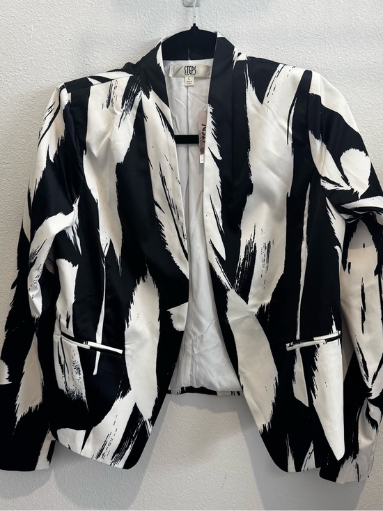 Steps Jackets & Blazers - Monochrome Brushstroke Blazer -